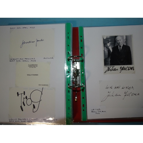 105 - Approximately 150 autographs: authors, stage & screen, sporting, etc, including David Attenborou... 