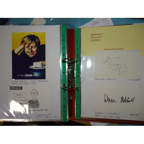 106 - Approximately 145 autographs: authors, stage & screen, sporting, etc, including Winston Graham, ... 