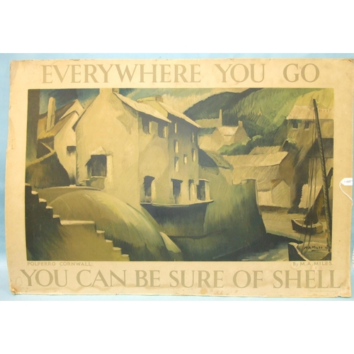 108 - A vintage Shell travel advertising poster 'Everywhere You Go You Can Be Sure Of Shell', for Polperro... 