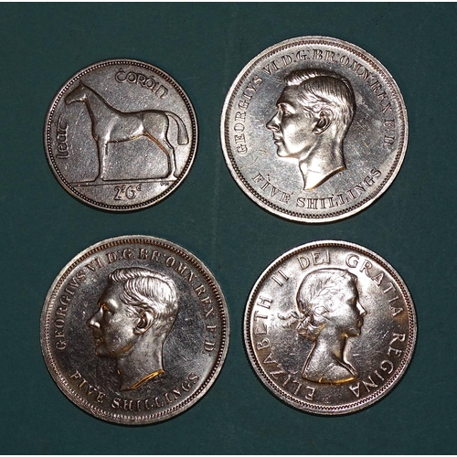 132 - An Irish Free State 1937 half-crown, a Canada 1958 one-dollar and two George VI 1951 crowns, (4).... 