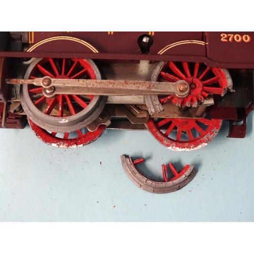 221 - Hornby O gauge, L457 No.1 Special Clockwork LMS locomotive RN2700, boxed, (metal fatigue to wheels, ... 