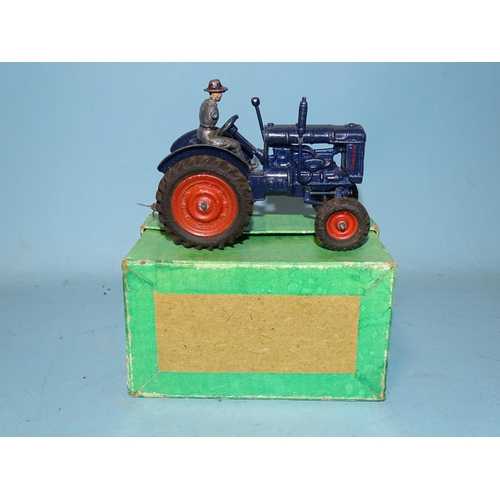 308 - Britains Model Farm 128F Fordson Major tractor, (rubber tyres), with driver (missing arm), (boxed, n... 