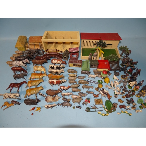 347 - A collection of Britains, Timpo and other makers, farm animals, farm workers, etc, approximately 150... 