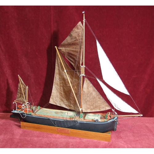 413 - A model of a Thames sprit sail barge c1950 'The Gladys Ivy, Rochester', 90cm long, 74cm high.... 