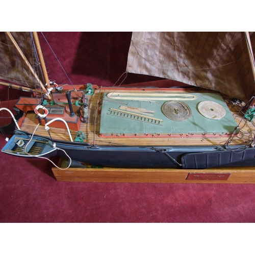 413 - A model of a Thames sprit sail barge c1950 'The Gladys Ivy, Rochester', 90cm long, 74cm high.... 