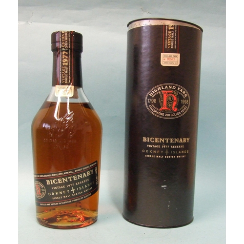 594 - Highland Park 1977 Bicentenary single malt Scotch whisky, 700ml, 40% vol, in cardboard sleeve.... 