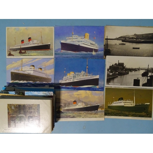 92 - Approximately 100 postcards, mainly topographical, some shipping.