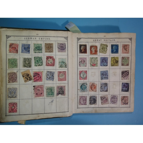 68 - A collection of stamps in an Old Lincoln album, including Great Britain 1840 1d black used.... 