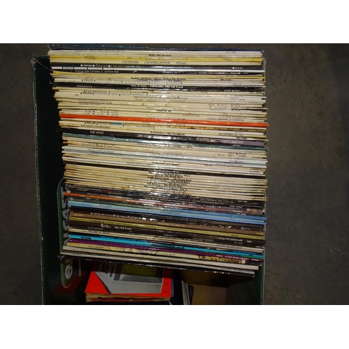 536 - A collection of approximately 90 LP records, mainly 1960's/70's groups and a small quantity of 45RPM... 