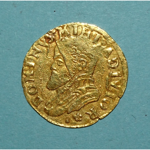 177 - Spanish Netherlands Philip II gold ½-real, 24mm diameter, 3.4g.