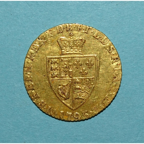 178 - George III gold half-guinea 1795, 5th portrait, 20mm diameter, 4.2g.