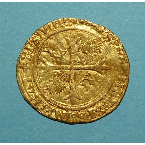 181 - France Louis XII gold Ecu D'Or 1507, 26mm, 3.3g.