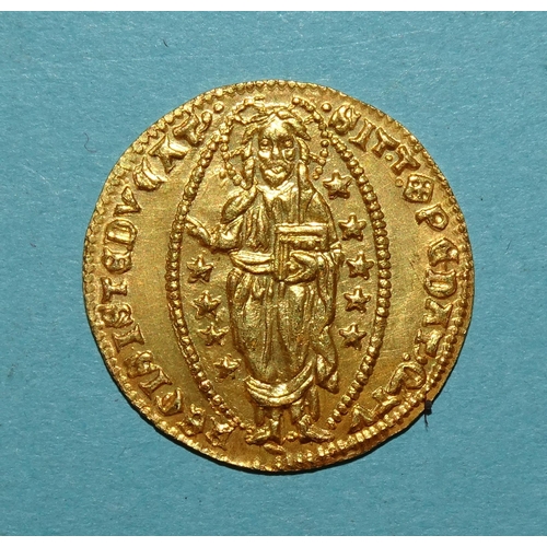 183 - Italy Antonio Venier (1382-1400) gold ducat, 20mm diameter, 3.5g.