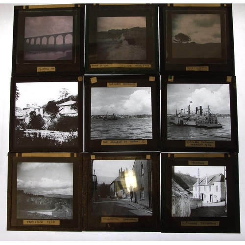 522 - A large quantity of magic lantern slides, photographic glass slides (black and white and colour) and... 