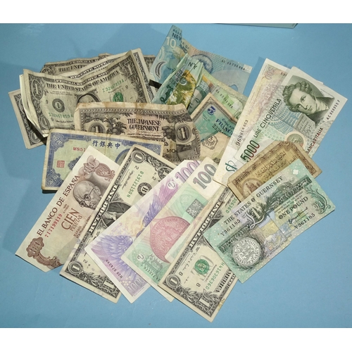 125 - A collection of various foreign coinage and a small quantity of bank notes, (in poor condition).... 