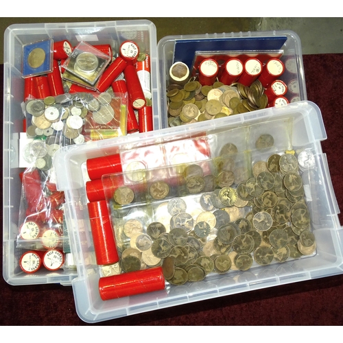 151 - A large collection of mainly British post-1947 cupro-nickel and brass coinage and approximately 25Kg... 