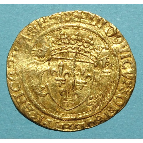 France Louis XII gold Ecu D'Or 1507, 26mm, 3.3g.