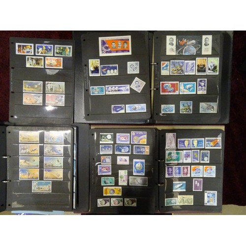 67 - A collection of space thematic stamps in three binders.