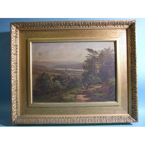 6 - John Barrett (1875-1895) AUTUMN ON THE ERME IVYBRIDGE Signed oil on panel, titled verso, 24.5 x 35cm... 