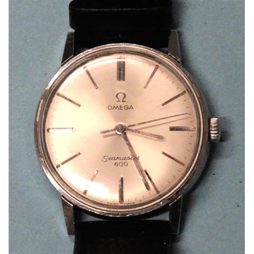 179 - Omega, a gentleman's Omega Seamaster 600, the silvered dial with baton numerals, steel case, 33mm, o... 