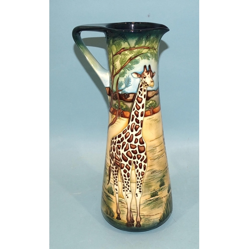 125 - A large contemporary Moorcroft pottery ewer in the 'Shimba Hills' giraffe design by Sian Leeper, lim... 