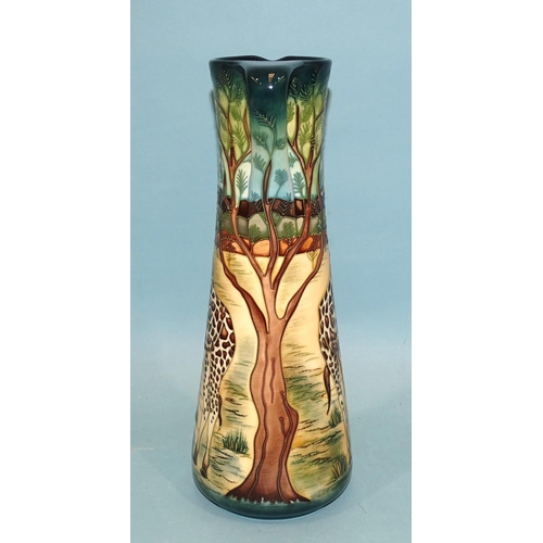 125 - A large contemporary Moorcroft pottery ewer in the 'Shimba Hills' giraffe design by Sian Leeper, lim... 