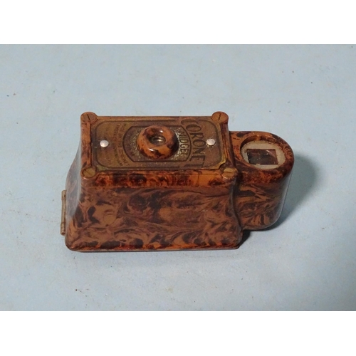 168 - A 1930's Coronet Midget mottled brown Bakelite camera, in case.