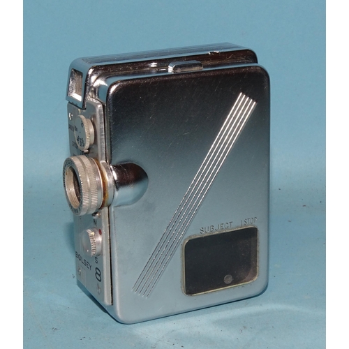 172 - A Bolsey 8 sub-miniature still/ciné camera, chrome, serial no.07016, with Navitar f1.8 10mm lens, (s... 