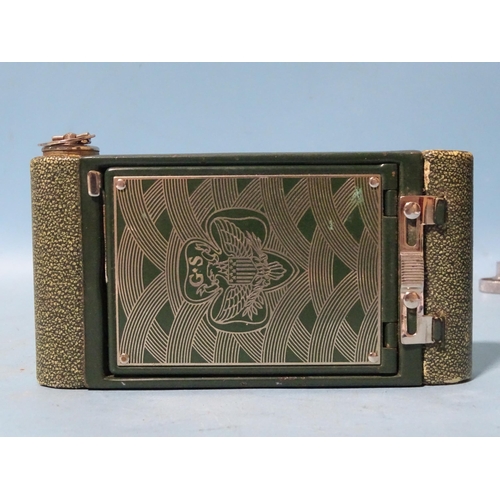 239 - A 1930's Kodak Girl Scout folding camera, (green 