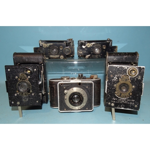 248 - Five Vest Pocket cameras: Ensignette (x2), Foth Derby and Kodak (x2), three with cases, (5).... 