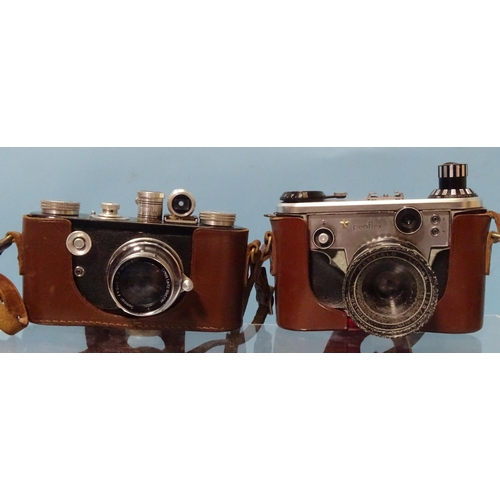 251 - A Corfield Periflex 1 35mm camera with Ernst Leitz f2 5cm lens and a Periflex Goldstar camera with L... 