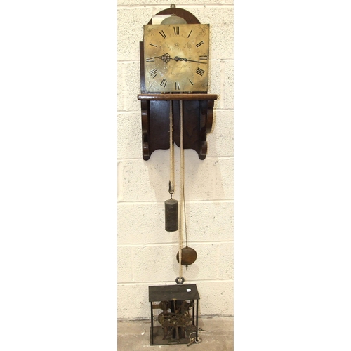 82 - Thomas Worsfold, Dorking, an 18th century 30-hour rope-driven, bell-striking longcase clock movement... 