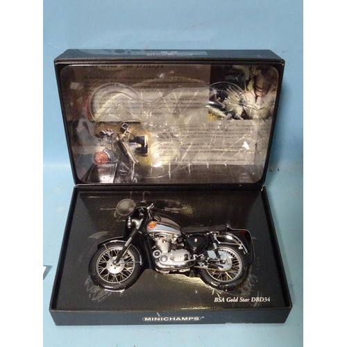 147 - Minichamps, Classic Bike Series, 1/12 scale BSA Gold Star DBD34, (boxed with stand).... 