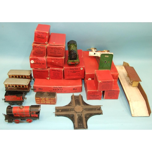 206 - A collection of Hornby O gauge clockwork railways, including a No.501 locomotive and other rolling s... 