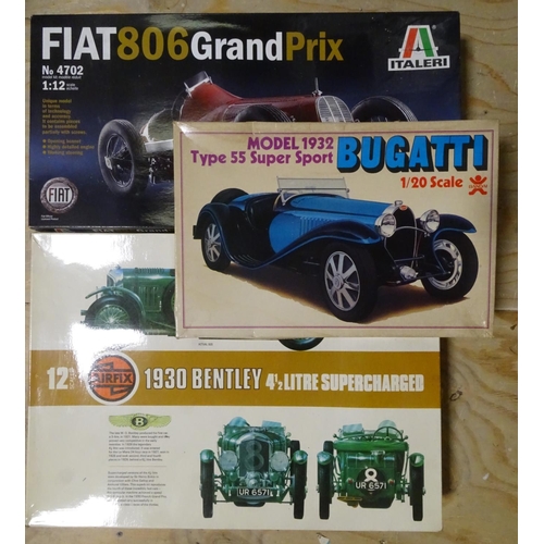 259 - Airfix, 1/12 scale plastic kit, 1930 Bentley 4½L Supercharged; Italeri 1/12 scale Fiat 806 Gr... 