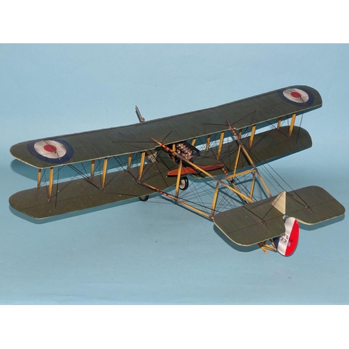 306 - A Thomas Gunn Mini Model of an RFC FE2B pusher biplane, (boxed).