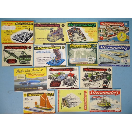 347 - Micromodels Card Kits, all unmade: Hampton Court Palace (A, B & C), St Peter's Rome & Vatica... 