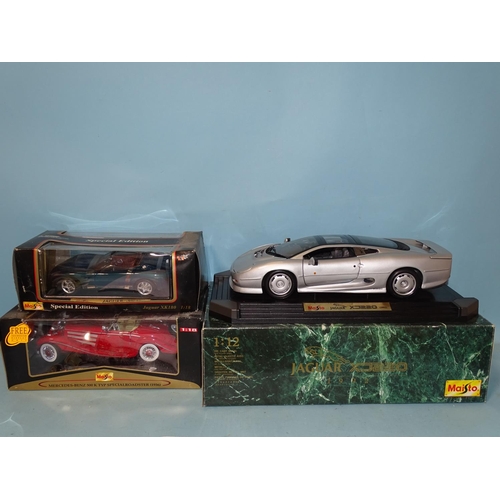 83 - Maisto, a 1/12 scale 1992 Jaguar XJ220, (boxed, mint), a 1:18 scale Mercedes Benz 500K TYP Special R... 