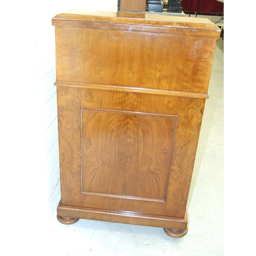 10 - A Victorian good-quality burr walnut piano-top Davenport with pop-up top and fitted interior, above ... 