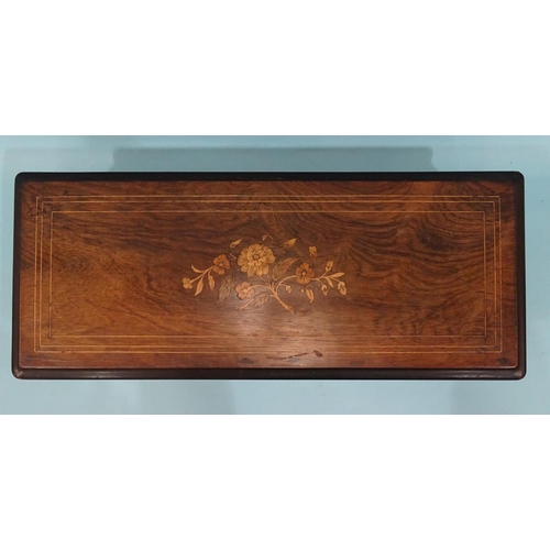 108 - A Nicole Freres rosewood and grained music box playing ten airs, having a single drum and signed com... 