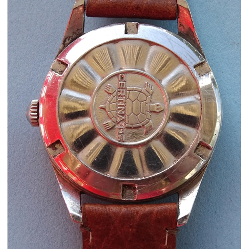141 - A Certina DS gentleman's automatic steel-cased wrist watch, the 35mm diameter gilt dial with baton a... 