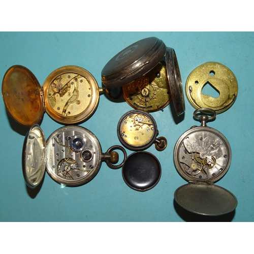 151 - A silver-cased open-faced pocket watch by A Yewdall, Leeds, the lever movement numbered 715368, a si... 