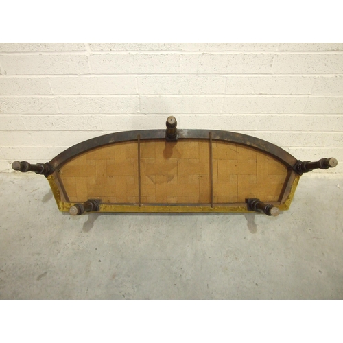 16 - A late-Victorian stained hardwood alcove/window seat with slightly-curved upholstered seat, on five ... 