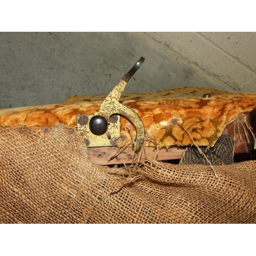 24 - An unusual late-19th century conversation seat, the upholstered back and curved seat on short turned... 