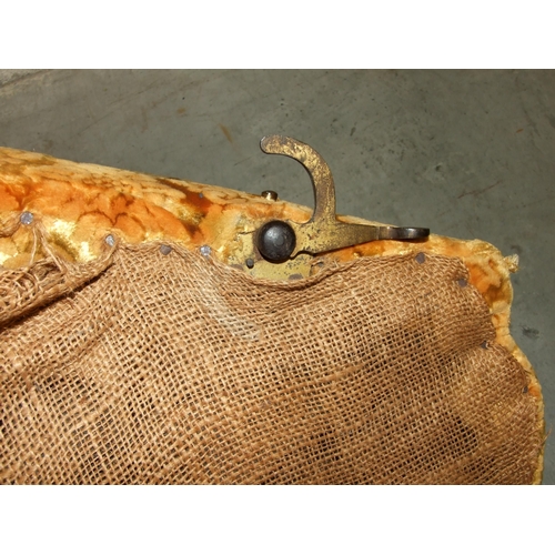 24 - An unusual late-19th century conversation seat, the upholstered back and curved seat on short turned... 