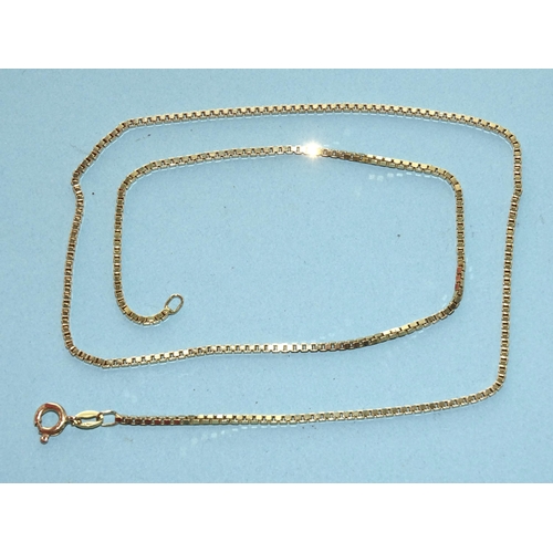 277 - A 14k gold box-link neck chain, 46cm, 6.9g.