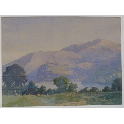 46 - Ernest E Clarke ULLSWATER & ST SUNDAY CRAG Signed watercolour, titled label verso, 33 x 44.5cm.... 