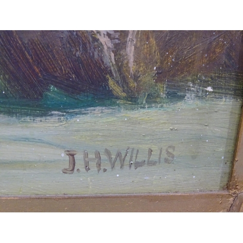 64 - J H Willis BROAD SANDS, TORQUAY Signed oil on board, 46.5 x 69cm, titled label verso.... 