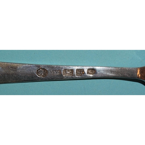 483 - An 18th century Exeter tablespoon with bright-cut decoration, 1798, maker RF, another mid-18th centu... 