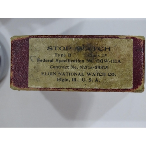 176 - A US Elgin Timer stop watch, stamped on back US Navy Bur Ships N Timer Stop ser. no. ... 